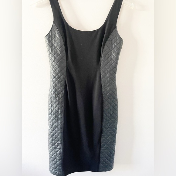 Bailey 44 Nanosecond Faux Leather Quilted Bodycon Mini Dress in Black Size Small - Picture 7 of 8